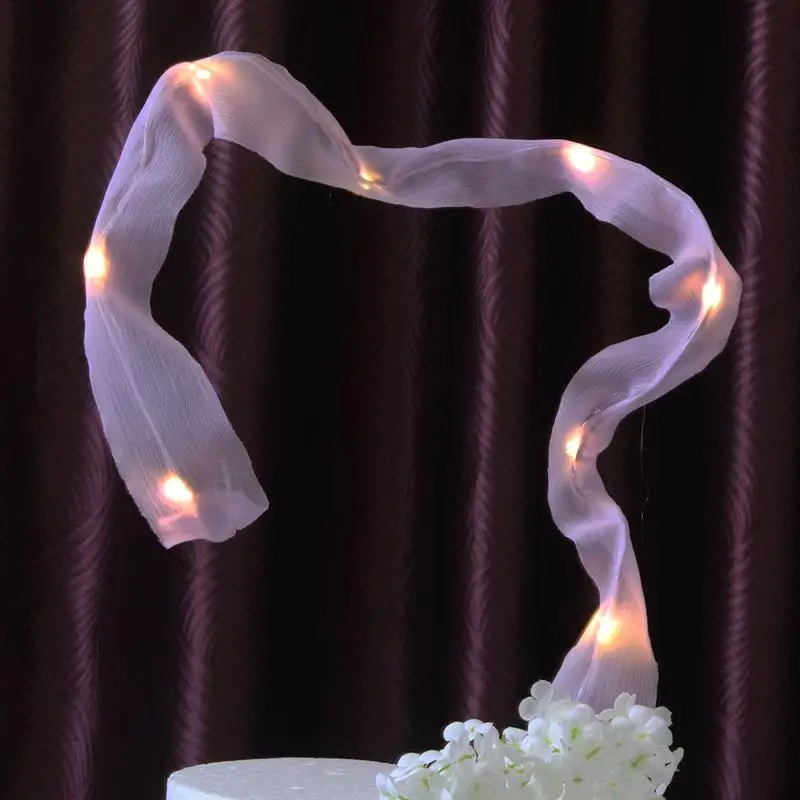 1 Pc Cake Topper Fantastic Shining Chiffon Ribbon Dessert Card Cake Decoration Cake Insert for Banquet Wedding Birthday