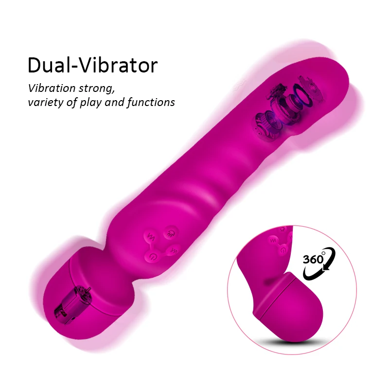 gelugee Soft Powerful Vibration Silicone AV Magic Wand Dildo Vibrator Sex Toys for Women G spot Clits Massage Female Mastrubator 2