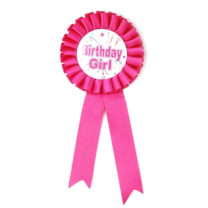 

LIXF Birthday Girl Party Ribbon Badge Dark Rose