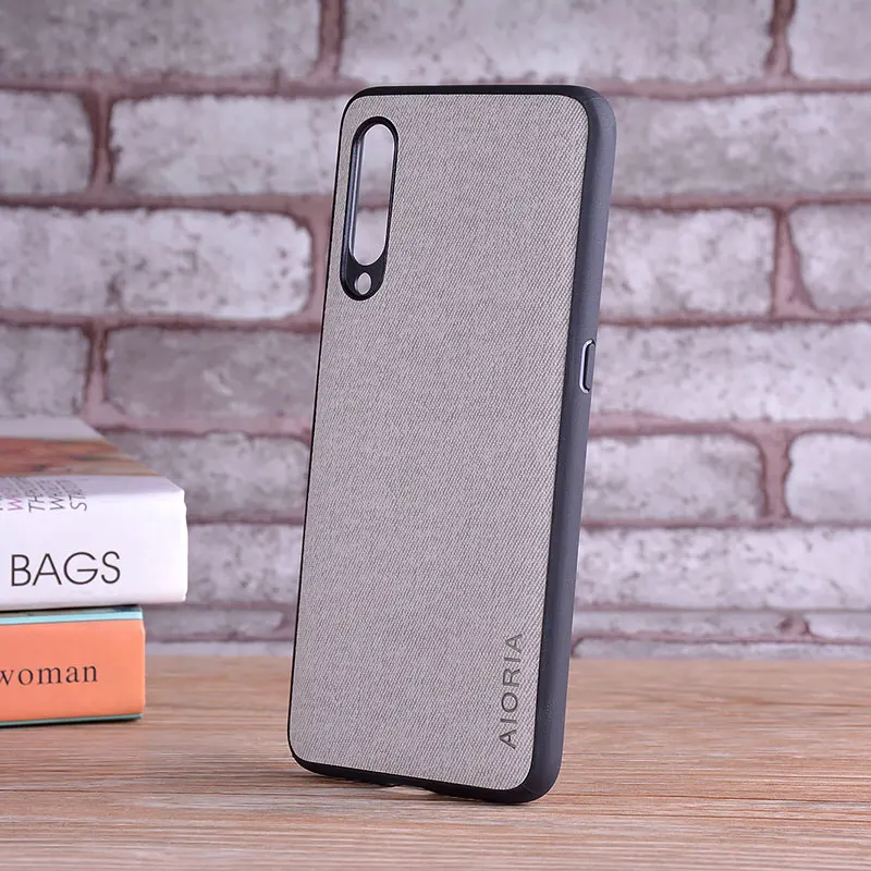 Light Gray Чехол для xiaomi mi 9 Lite SE, роскошный текстильный кожаный чехол из мягкого ТПУ и жесткого поликарбоната для xiaomi mi 9 se lite, чехол funda - Цвет: Light Gray