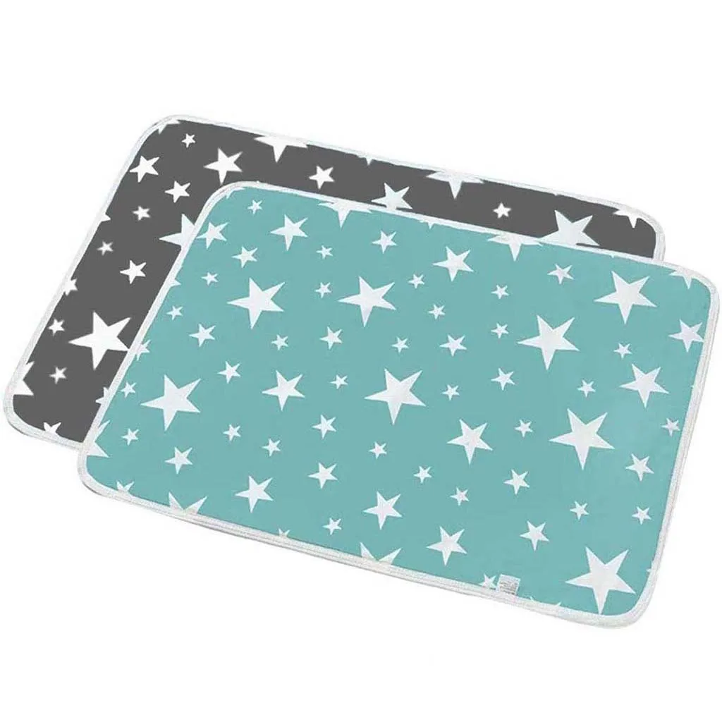 Cute Baby Changing mat Portable Foldable Washable waterproof mattress children game Floor mats Reusable travel pad Diaper - Цвет: 2pcs