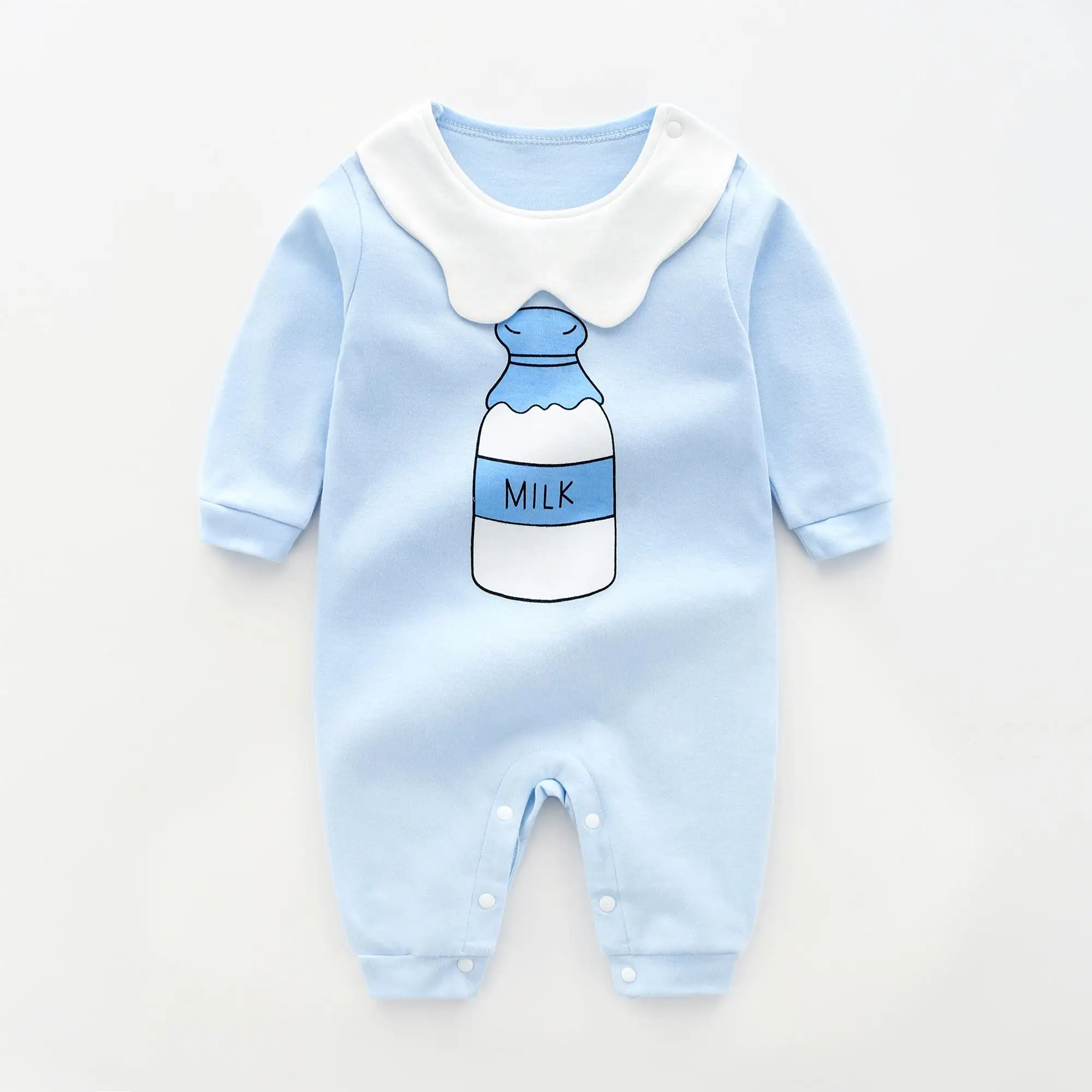 Baby Male Baby Cotton Female Baby Long Sleeve Bodysuit 0 To 12 Months Harbin Clothes Newborn Clothes Spring And Autumn Pajamas - Цвет: Тёмно-синий