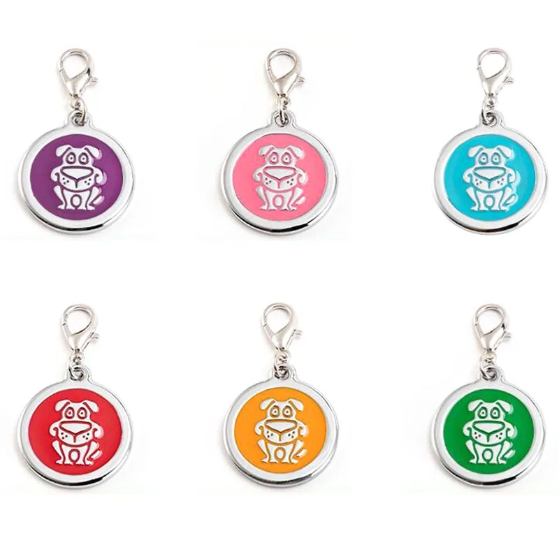 Dog Pattern Pet Collar Zinc Alloy Pet Dog Cat Tag Anti Lost Small Medium Large Dog Cat Collar Pendant Wear Durable Pet Supplies