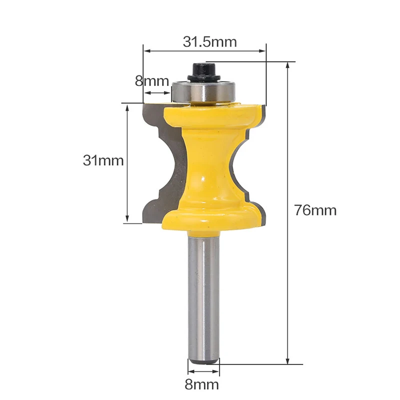 

TALI 8mm Shank Bullnose Bead Column Face Molding Router Bit Bullnose Cutter