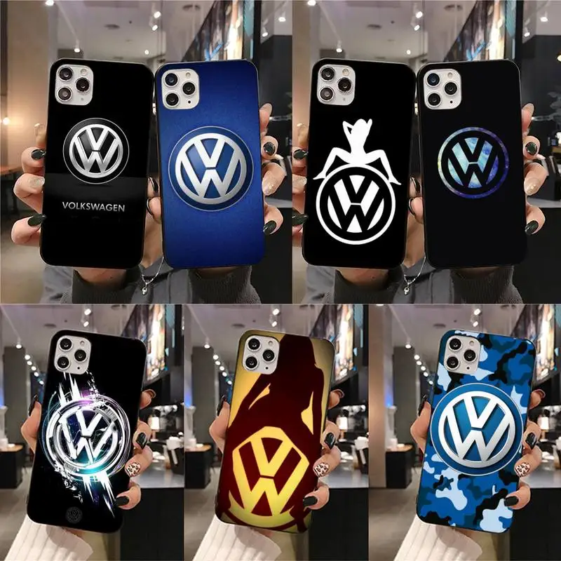 

Dabieshu Luxury Car Volkswagen Brand black Phone Case Hull for iPhone 11 pro XS MAX 8 7 6 6S Plus X 5S SE 2020 XR case