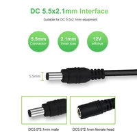 6 Meters/32.8ft Length DC 12V Power Adapter 10m Extension Cable For CCTV Security IP Camera Power Adapter 5.5x2.1mm DC Plug 2