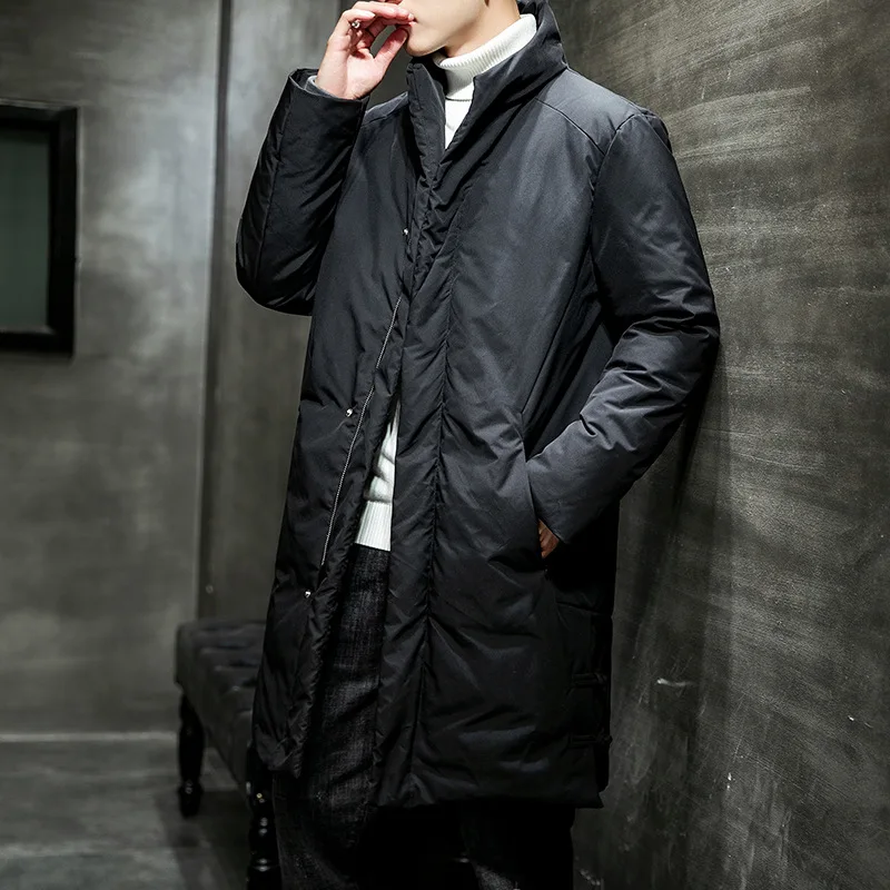 Осень и зима новая пуховая куртка мужская повседневная одежда длинное пальто