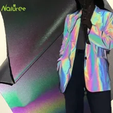 50 см* 150 см цветная Светоотражающая симфония односторонняя ткань для повседневной носки пуховик ветровка