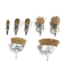 7Pc Rotary Wire Wheel Set Brush Cup 6mm Shank Rust Paint Weld Removal Grinder