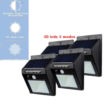 

2/4PCS 30 LED PIR Motion Sensor Solar Light Waterproof Outdoors Energy Saving Street LED Lamp Yard Path Solar Garden Light 500 L