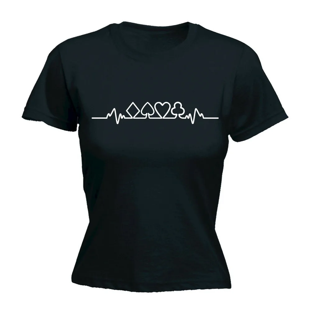 Pulse Gamble Poker Funny Joke Cards Fitted T-Shirt Birthday Gift Present Awesome Male Female Tee Shirt | Мужская одежда