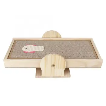 

Durable Funny Wooden Sisal Cat Scratching Board Seesaw Scratch Pad Balance Training Toy Durable Exercise Cat Toys cat supplies