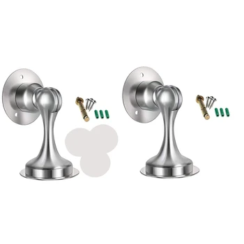 

2Pcs Stainless Steel netic Door Stop Stickers Door Stop Wall-Mounted Nail-Free Door Stop Door Hardware