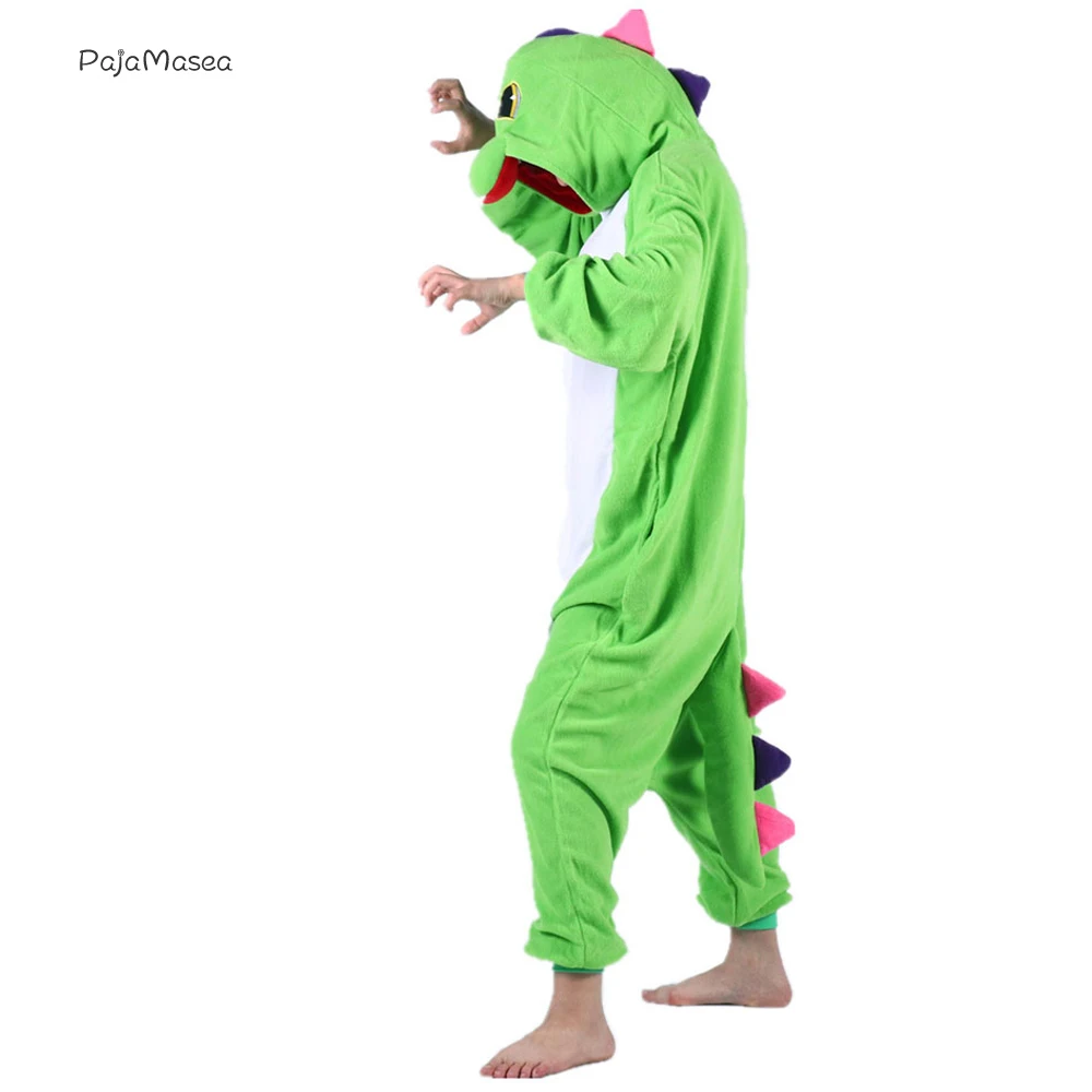 PAJAMASEA New Green Dragon Animal Onesie Women Christmas Sleepwear Man Cartoon Cosplay Funny Halloween Jumpsuit Raccoon Kigurumi