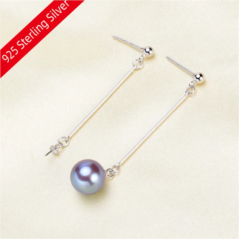 

New Fashion Pearl long-style Earrings Parts, Stud Earrings with Earrings Stoppers/Back/Cup Findings Accessory, 925 Silver Metal
