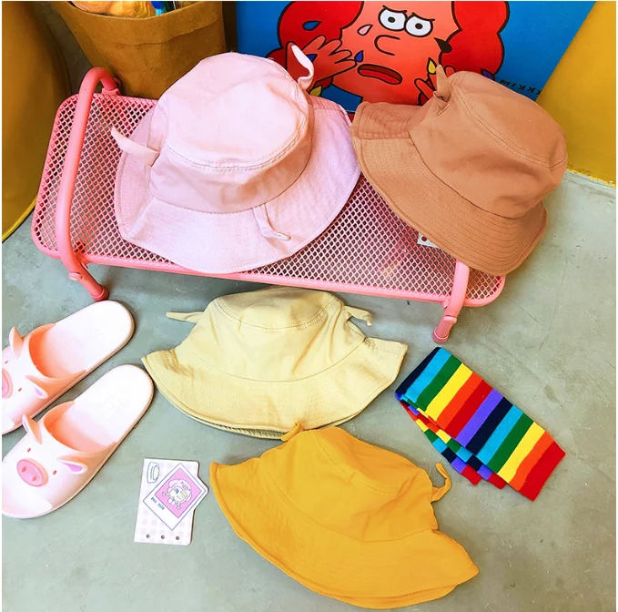 Student travel sunscreen must-have all-match canvas material simple pattern summer wide-edge fisherman hat J06