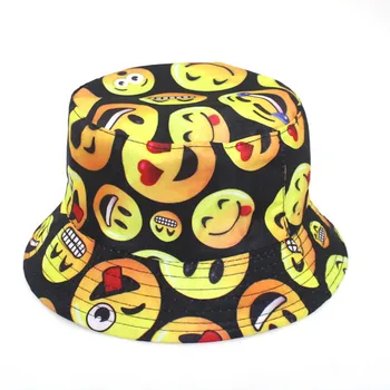 

2020 New Cartoon expression Yellow Smiley Face Fisherman Hat For Women Men Fashion Simple Outdoor Friends Visor Sun Basin Hats