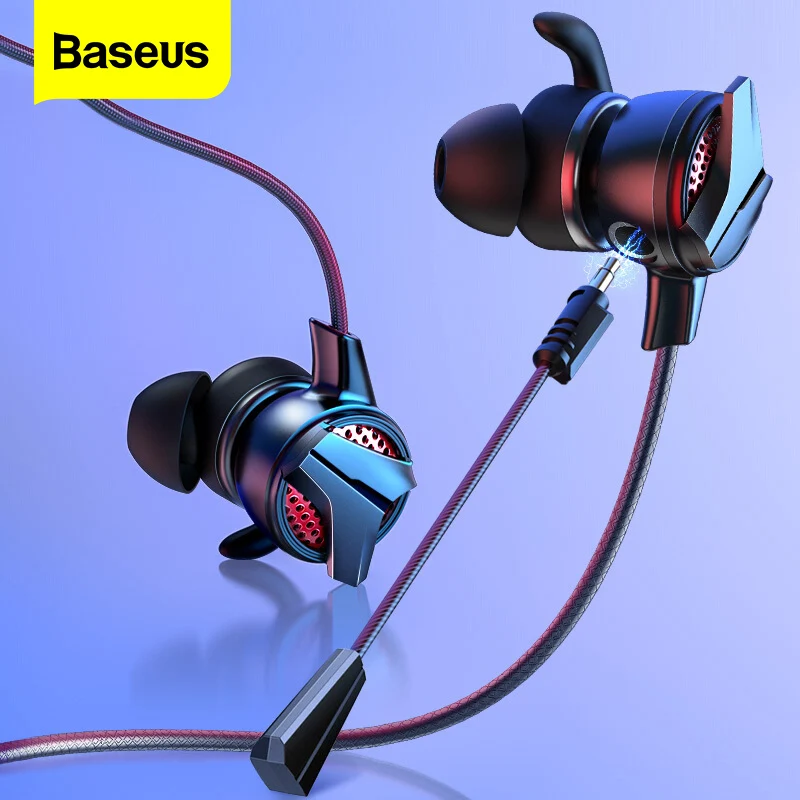 

Baseus In Ear Earphone 3.5mm Type C Wired Headphones for PUBG Gamer Gaming Headset HiFi Earbuds with Microphone Detachable