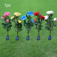 Кола садовая лампа для ландшафта солнечной энергии дворовая дорожка Открытый Декор Газон Led искусственная Роза цветок Терраса для вечеринок водонепроницаемый