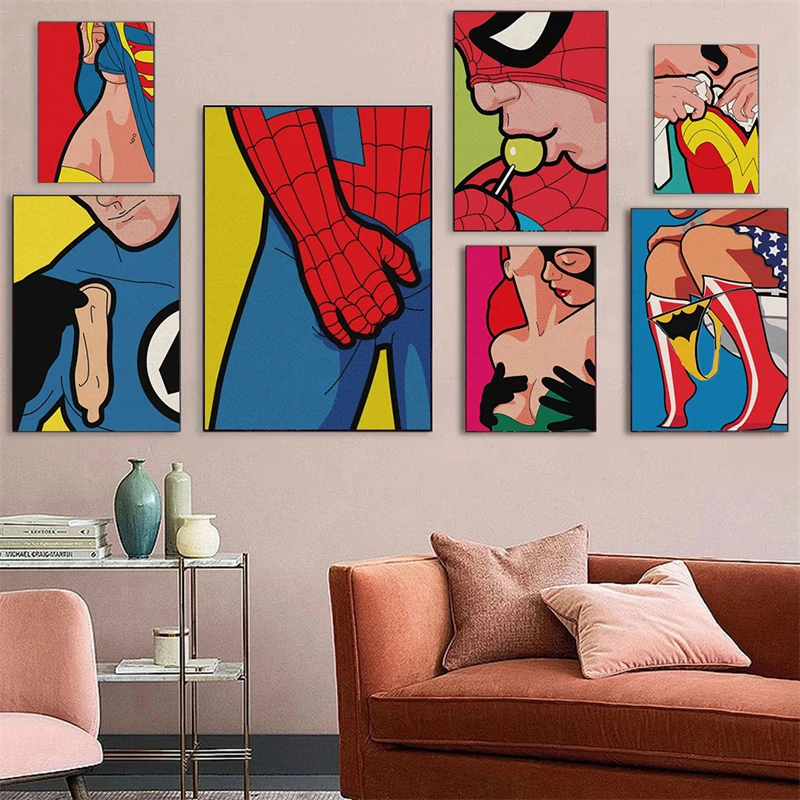 Marvel Canvas Poster Sexy | Spiderman Funny Pictures | Superhero Women  Pictures - Painting & Calligraphy - Aliexpress