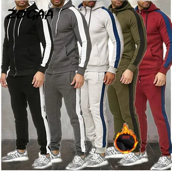 

ZOGAA 2020 new sports suit large size men's trend color matching casual suit crossover sports suit men