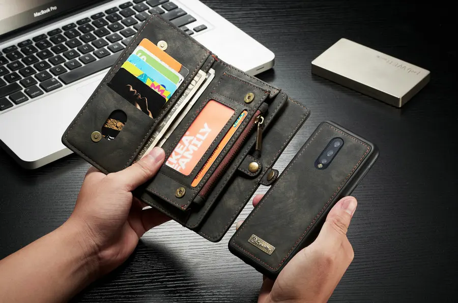 CaseMe OP7 кошелек чехол для телефона OnePlus 7 Pro роскошный 2 в 1 Многофункциональный кожаный чехол для OnePlus 7 откидная крышка