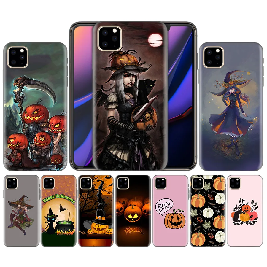 

Silicone Phone Case For iphone XR XS Max X 7 8 6 6S Plus 11 11Pro MaX 5 5S 5C SE 7+ 8+ 6+ 6s+ Halloween Cartoon Back Cover Couqe