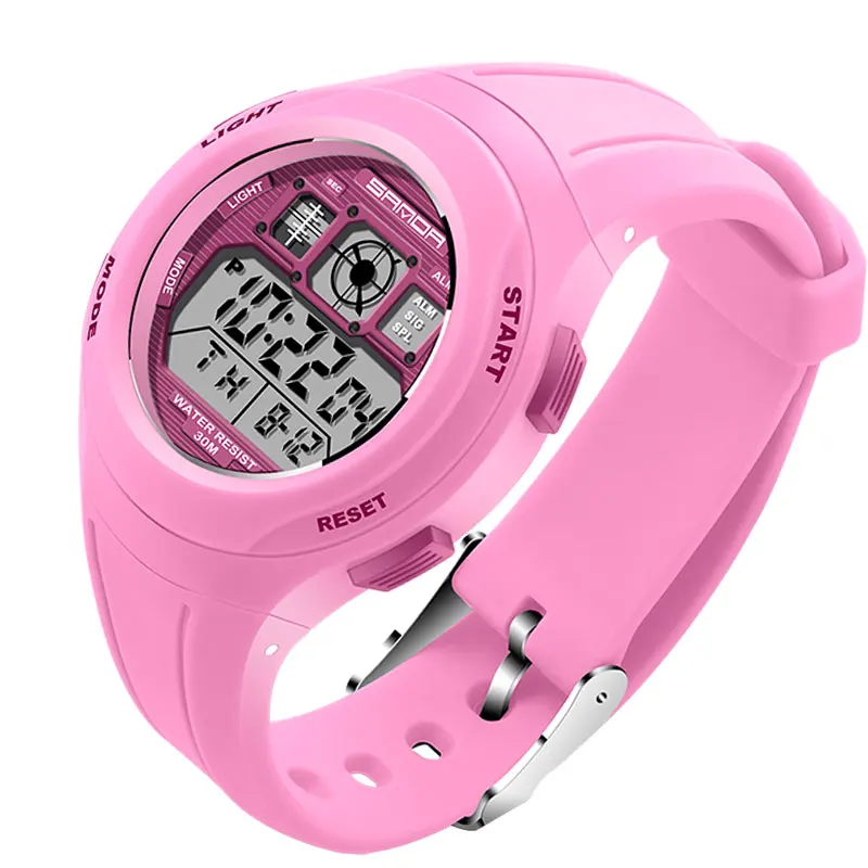 pink SANDA Брендовые спортивные часы детские часы для девочек и мальчиков наручные часы водонепроницаемые часы электронные цифровые детские наручные часы - Цвет: pink