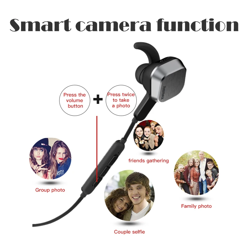 Remax S2 Беспроводная Bluetooth 4 1 Магнитная Спортивная стереогарнитура гарнитура