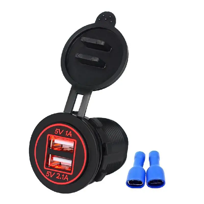 В виде бабочек, новинка, 12 V-24 V 2 Порты и разъёмы USB автомобильный адаптер питания для зарядного устройства Разветвитель Прикуривателя
