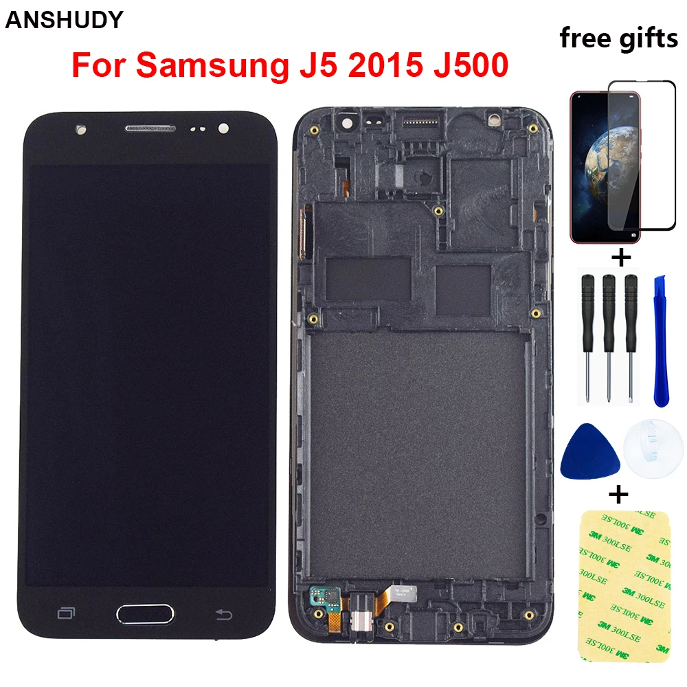 J500 LCD For Samsung Galaxy J5 2015 Display J500H J500FN J500M J500F Screen Touch Digitizer Assembly Frame | Мобильные телефоны и