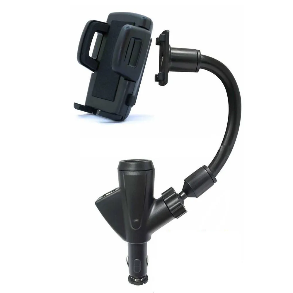 Автомобильный держатель для смартфона с двойным USB 2.1A зарядным устройством