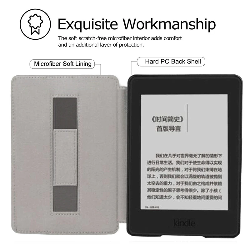 Умный чехол для Amazon Kindle Paperwhite 4 планшета из искусственной кожи с ручным