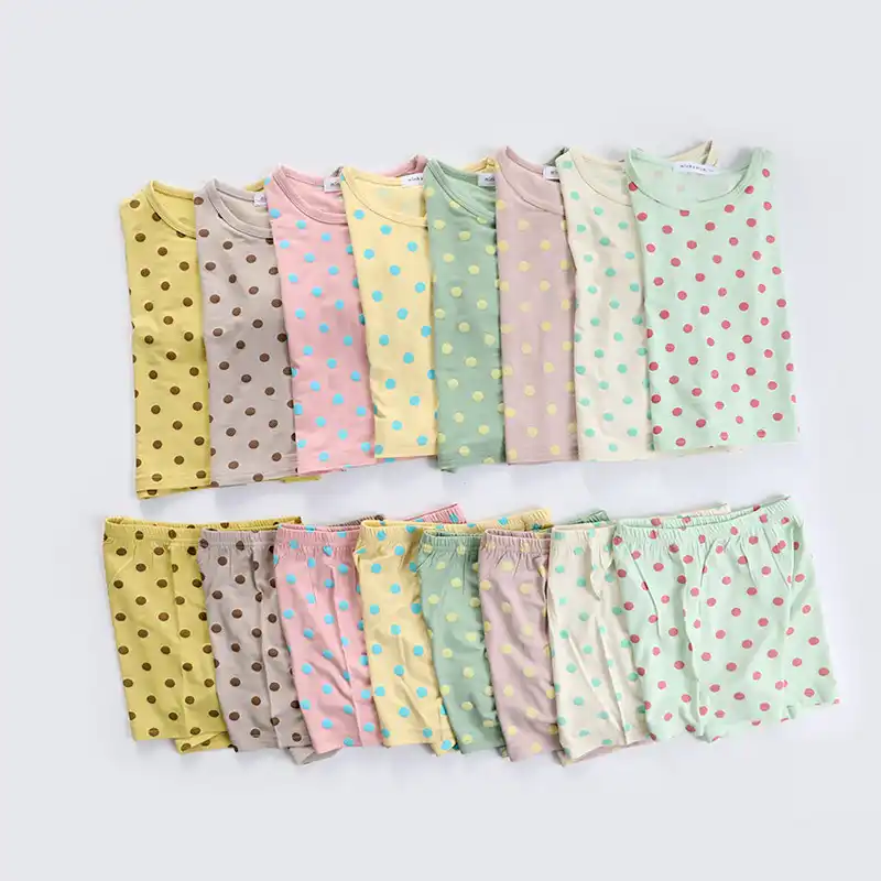 Infantil Chico Y Chica Conjuntos De Ropa De Bebe Patron De Punto De Algodon De Primavera Recien Nacido De Verano Camiseta Pantalon Conjuntos De Pijamas De Bebe Ropa De Ninos Sets De