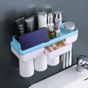 

Bathroom Dust-proof Toothbrush Holder Large Capacity Storage Cosmetic Home Bathroom Accessories Convenient Toothpaste Dispenser