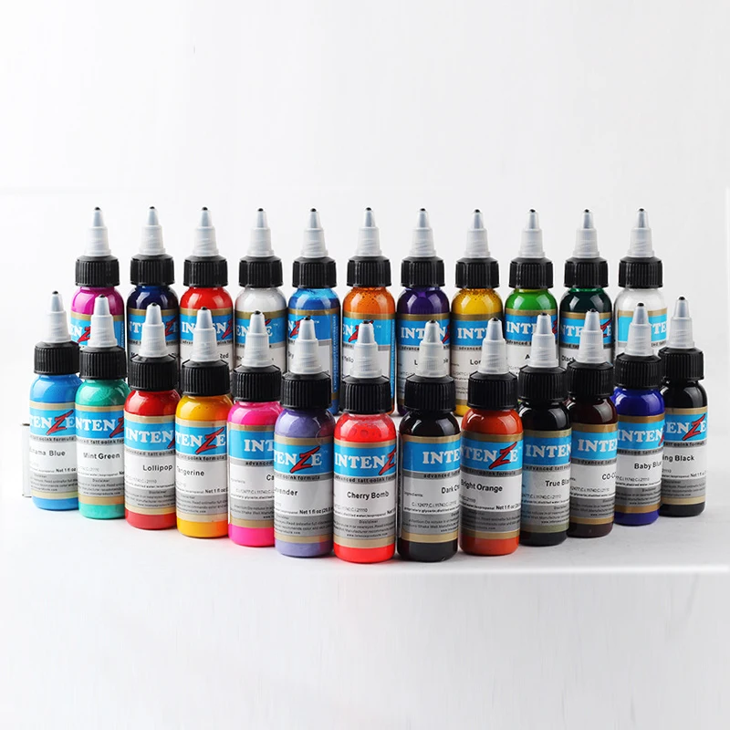 

Tattoo & Body Art 1oz Professional Permanent Body Paint Color Tattoo Ink Pigment Set Microblading Pigments For Tattooing 21pcs
