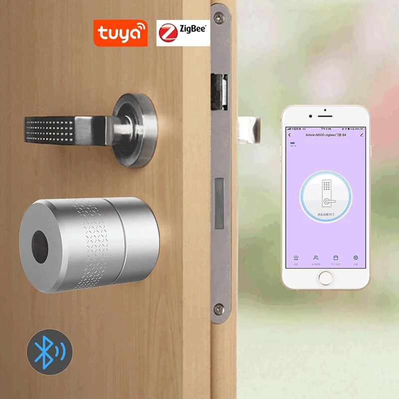 US $113.07 Smart Bluetooth Cylinder EU Door Lock Tuya APP Home Office Door Lock Keyless Door Lock Phone Remote Control