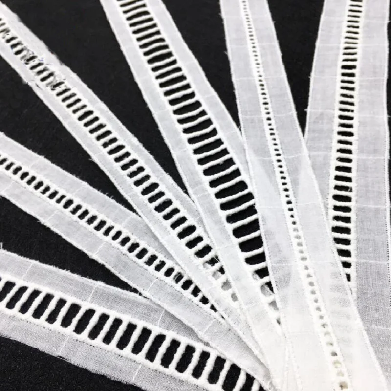 Cotton polyester Lace Trim Wide 21/30/35mm Ribbon Apparel Sewing/Fabric DIY craft Garment Decor stairs checks white wh | Дом и сад