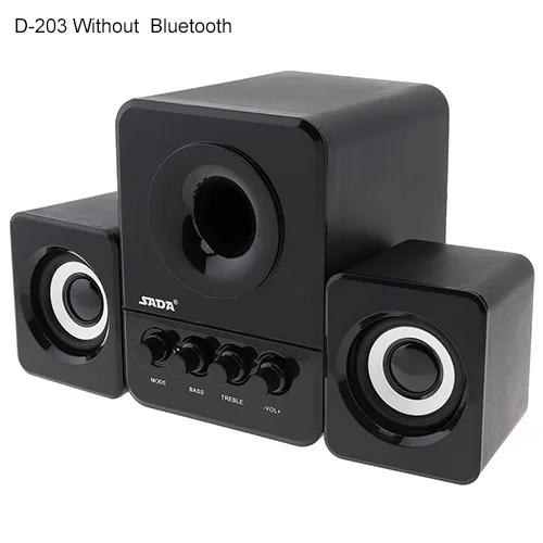 D-203 No Bluetooth SADA D-203 3D стерео компьютерные колонки USB проводной мини комбинированный сабвуфер Портативный динамик s PC Динамик для телефона тв - Цвет: D-203 No Bluetooth