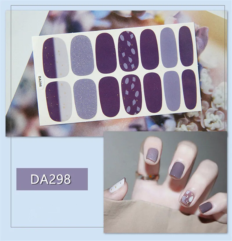 14 подсказок/набор, стикеры 3D на ногти Nail Art, аксессуары для девочек и женщин, цветная Радужная клейкая наклейка, наклейки, рукоделие Маникюр Красота, ногти - Цвет: DA298