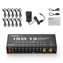 Fuente de alimentación de Pedal de efecto de guitarra de salida aislada de 10 canales para adaptador de corriente de 9/12/18V, piezas de Basses de enchufe de EE. UU./REINO UNIDO/AU/UE
