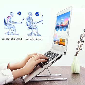 

2020 Laptop Holder for MacBook Pro Notebook Foldable Aluminium Alloy Laptop Stand Bracket Laptop Holder for PC Notebook