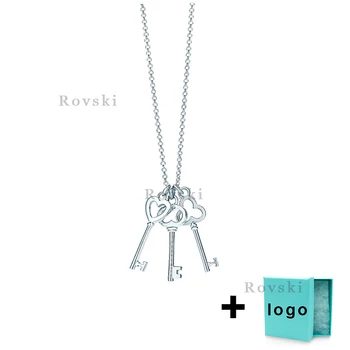 

XL TFX TTFF Rllen Popular Brand Pure Silver My Key Necklace Is Suitable for Women's Party Jewelry Wholesale Free Delivery.
