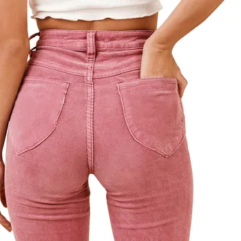 

WQJGR Fashion High Waist Women's Trousers Autumn and Winter Corduroy Pants Women Full Length Wide Leg Pants