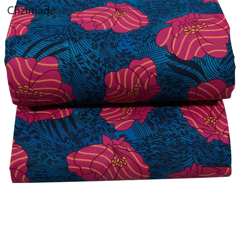 Lychee Life 1 ярд Анкара африканская ткань цветок настоящий воск полиэстер ткань для женщин платье изготовление