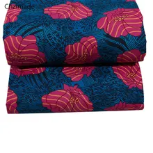 Lychee Life 1 ярд Анкара африканская ткань цветок настоящий воск полиэстер ткань для женщин платье изготовление