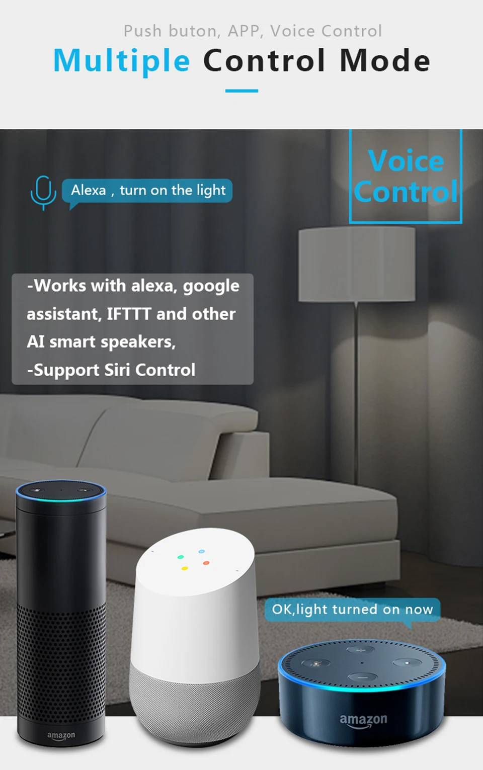 EJLINK Tuya Wifi Smart Switch Push Button Wall Light Switch 220V Smart Home Switch No Neutral Works With Alexa, Google Home (3)