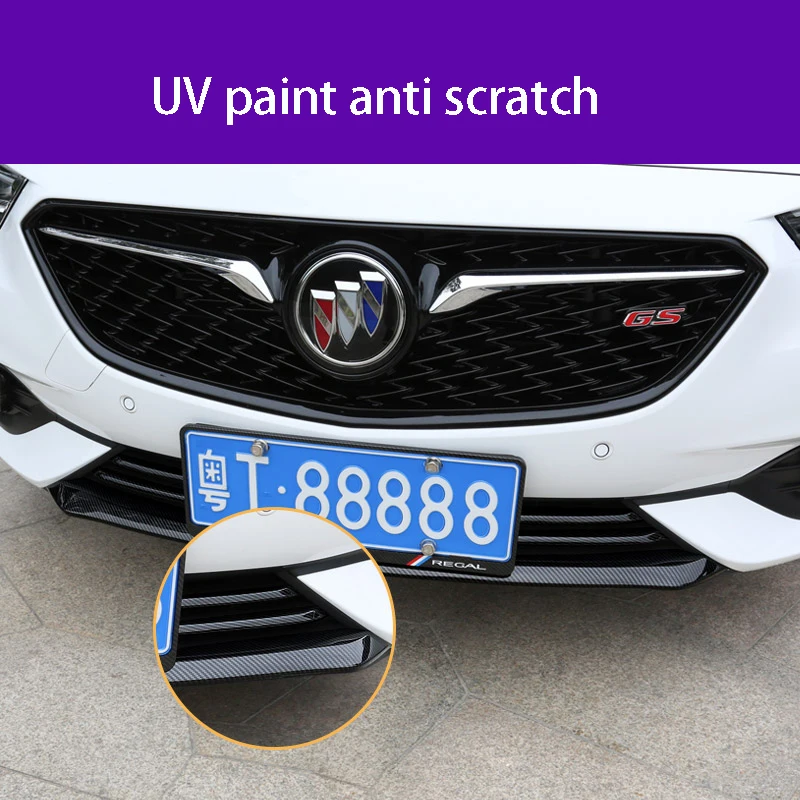 

for Buick 17-19 regal Front bumper trim Car Front Bumper Splitter Lip Spoiler Diffuser Protector Guard Cover Trim carbon fiber
