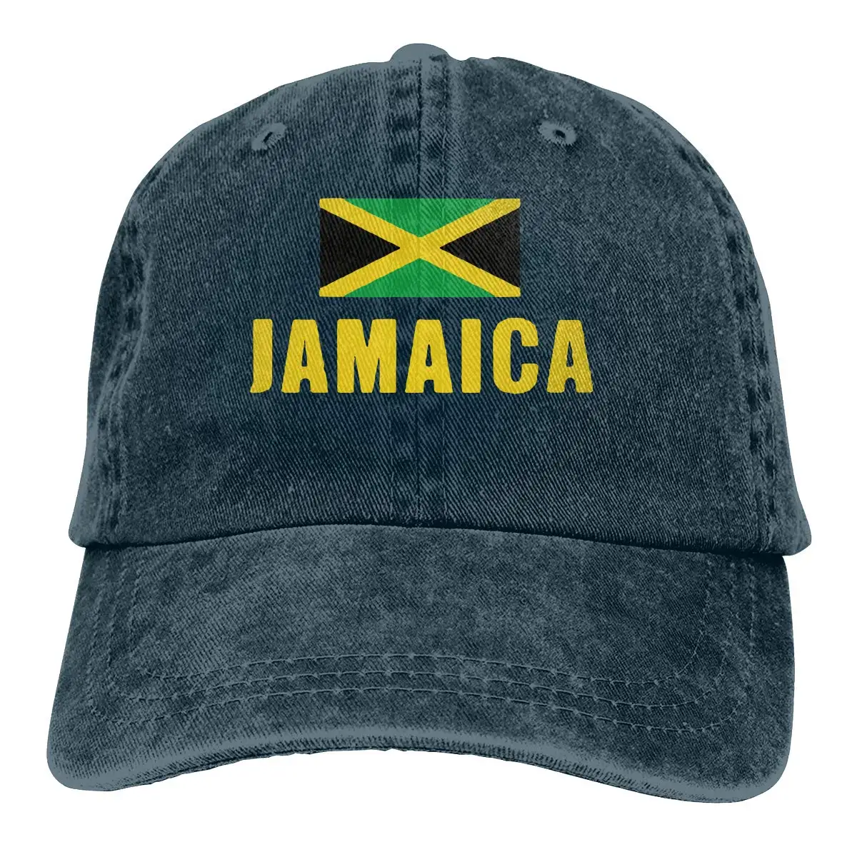 Мужская и женская Регулируемая хлопковая джинсовая бейсболка с флагом Ямайки, шляпа для папы