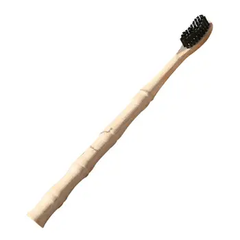 

1/4Pcs Black Soft Bristle Toothbrush Natural Bamboo Handle Oral Hygiene Eco Friendly Oral Hygiene Bamboo Fibre Wooden Handle